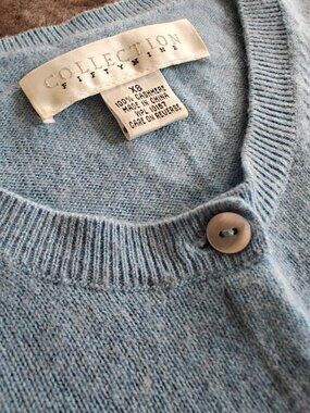 100 percent cashmere light blue cardigan